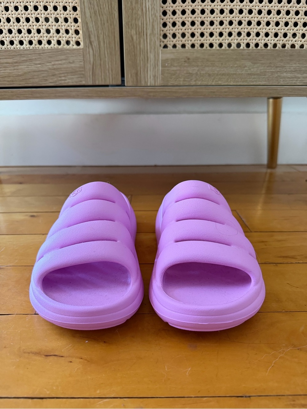 UGG Pink Puffy Slide Sandals